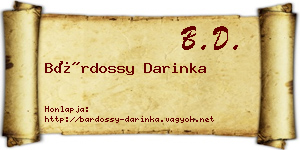 Bárdossy Darinka névjegykártya